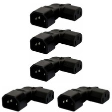 (5PACK)IEC 320 C14 Male to C13 vertical right angle Power adapter Rated 10A 250V picture