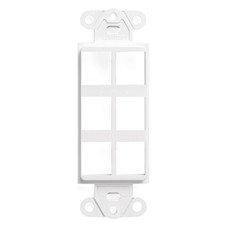 Leviton 41646-W QuickPort Decora Insert, 6-Port, 1 Count (Pack of 1), White picture