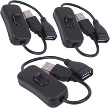 1/3 Pack Male to Female USB Cable with On/Off Switch USB Extension Inline Rocker picture