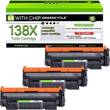 3 Pack 138X W1380X Black Laser Printer Toner for HP 3001dw 3001fdw MFP 3101fdw picture