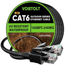 Cat 6 Outdoor Ethernet Cable 150 Ft, 24AWG 10Gbps Cat6 Cable Cord Waterproof picture