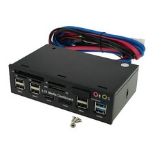 Media Dashboard 5.25 inch Front Panel Multi Function Audio eSATA USB Card Reader picture