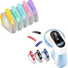 Blue Embossing Label Maker Machine with 8 Rolls Multi-Color 3D Label Tapes picture