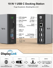IVIIN 4K@60Hz Quadruple Display 19-in-1 Laptop USB-C Docking Station - GRAY picture