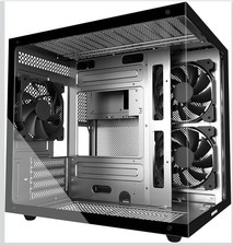 MOROVOL MATX PC Case,270° Panoramic Tempered Glass Panel Gaming PC Case picture