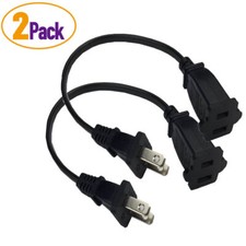 Power Extension cable Short US 2-Prong Power Extension cord US Outlet Saver 1ft picture