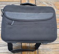 Vtg Case Logic Laptop Business Messenger Bag Black Leather Hand Held Crossbody picture