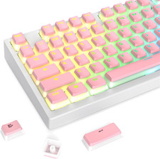 117-Key Pink Pudding Keycaps, OEM Profile PBT Anti-Wear picture