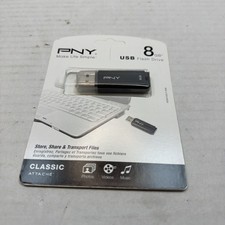 PNY Classic Attache 8GB USB 2.0 Flash Drive Black P-FD8G New  picture