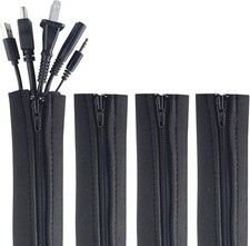 Zipper Cable Sleeve, Black, 24
