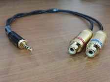3.5mm stereo 3.5mm To 2 RCA Female Audio Cable aux extension pure copper japan picture