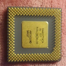 Rare Vintage Intel Pentium 90MHz Gold Top CPU & Vintage Intel Pentium 100MHz CPU picture