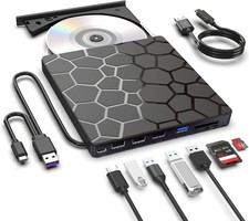 External DVD Drive USB C SuperDrive for Apple, Slot-in CD Drive for Mac, Port... picture
