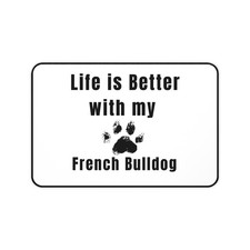 Life is Better with my French Bulldog Desk Mat Black & White Dog Illustration picture