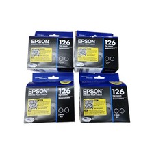 Lot of 4 Epson 126 High Capacity Black Ink 2-Pack Genuine OEM T126120-D2 picture