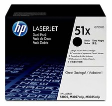  HP LaserJet P3005 M3027mfp M3035mfp Dual Pack Toner HP Q7551XD 51X picture