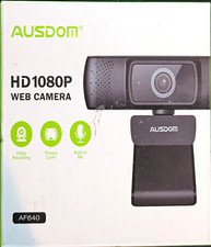 AUSDOM AF640 1080p 30fps USB 2.0 Webcam Privacy Cover Built-In Mic Black picture