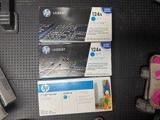 3X HP 124A Q6001A Cyan Laser Toner Cartridge for HP LaserJet 1600 2600 2605 picture