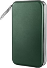 CD Case,  DVD Case Holder 96 Capacity Hard Plastic CD DVD Disc Cases Dark Green picture