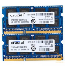 Crucial 2x 8GB 2Rx8 PC3-10600S DDR3-1333Mhz SODIMM Laptop Memory RAM 1.5V $WE0 picture