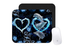 Custom Mouse Pad Playful Dolphins Swimming Ocean Wildlife Desk Mat Office picture