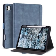 Handmade Case for iPad Pro 11 Inch (M5/M4) 2025/2024 with Pencil Holder Blue picture