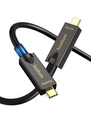 huaham Full-Featured USB C Fiber Optic Video Cable 33FT, 10Gbps,PD 60W,4K@60Hz picture