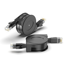 Retractable Ethernet Cable Cat6 5.9 Ft Ethernet Cable 2 Pack Flat LAN Cable High picture