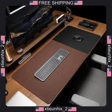 Desk Mat 31.5x15.7 inches Cork Base Leather & Cloth Hybrid Surface picture