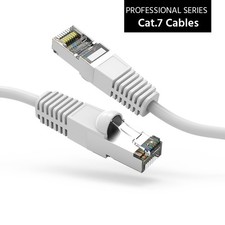 15 Pack of 12Ft CAT7 Shielded (SSTP) 600MHz Ethernet Network Booted Cable White picture