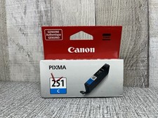 Genuine Canon 251C Cyan Ink Cartridge Factory OEM Brand New Sealed In Package picture