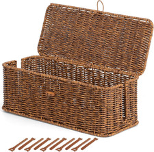Cable Management Box, Cord Organizer with Lid & Cable Ties - Brown, L picture