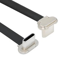 Angled USB-C Type C to USB-C Slim Flat Cable Power USB2.0 Data 65W Fast Charge picture