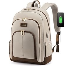 Lovevook Waterproof Backpack Beige Brown 15.6