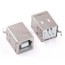 2pcs Square USB Socket USB B Type Female 180 Degree PCB Connector Printer Data picture