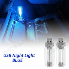 2PCS Car USB Night Light Touch Dimmable Mini Ambient Lamp Blue for Vehicle &Home picture