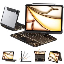 Tiaota Transparent Case Keyboard iPad Air iPad Pro 11 360 Rotating BacklitBlack picture