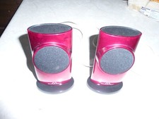 MERKURY INNOVATIONS WIRED MINI SPEAKERS RED 5 X 3 INCHES PREOWNED picture