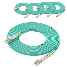 OM3 LC to LC Multimode Duplex Fiber Patch Cable 10GB 5m/16ft 5 Pack picture