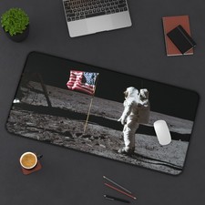 NASA (Buzz) Aldrin, Jr. Posing on the Moon - 3 sizes - Desk Mat - Mouse Pad picture