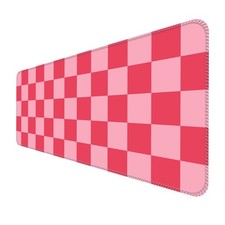 31.5x11.8 Inch Large Gaming Mouse Pad NonSlip Pink Red Plaid Desk Mat picture