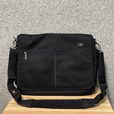 Victorinox Swiss Gear Black Nylon Laptop Messenger Crossbody Briefcase Vtg picture