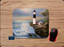 SABLE POINT LIGHTHOUSE LANDSCAPE ART CUSTOM COMPUTER MOUSEPAD MAT HOME OFFICE picture