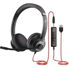 JIAMQISHI USB Headset with Microphone for PC, On-Ear Computer Laptop Headphones picture