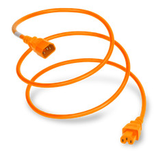 10 Pack of C14 C15 15A 250V 14/3 SJT Power Cord - Orange - 5ft picture