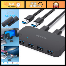 USB 3.0 Switch for 2 Computers, Share 4 USB Devices - KVM Selector for PC, Mac, picture