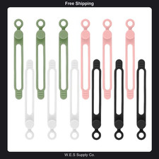 12Pcs Silicone Cable Ties Reusable Cable Organizer Multicolor Straps picture