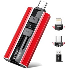 iPhone USB Storage Flash Drive - 512GB Dual Connector, Red picture