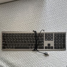 Macally ACEKEYSG Wired USB Silver Black QWERTY Aluminum Standard Keyboard picture