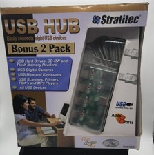 Stratitec 4 Port USB Hub Bonus 2 Pk  NIB Connect 8 USB Devices Flash Hard Drive picture